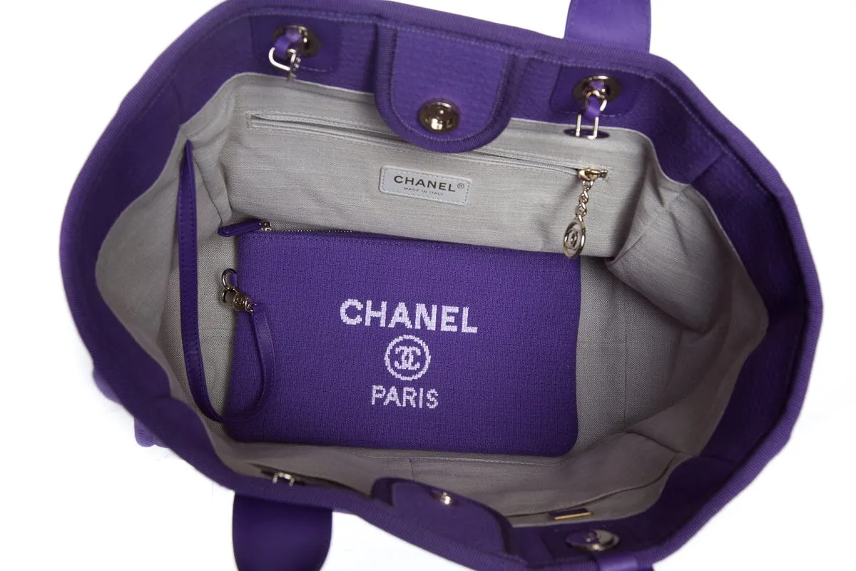 Chanel Small Purple Deauville MM Tote
