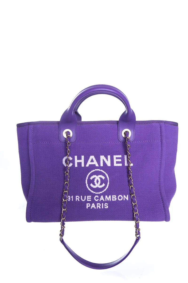 Chanel Small Purple Deauville MM Tote