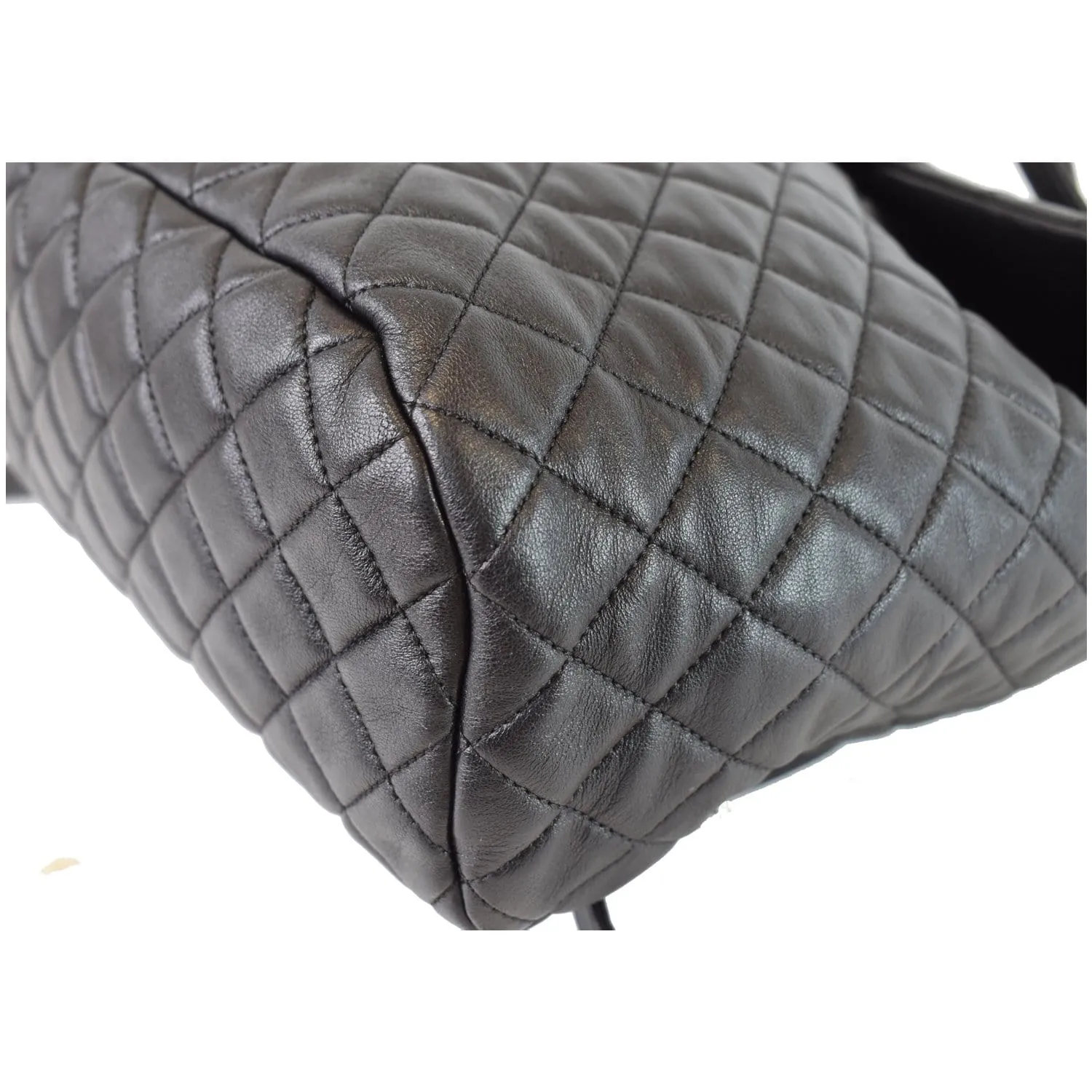 CHANEL Small Urban Spirit Quilted Lambskin Backpack Bag Black