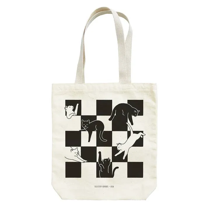 Checker Cats Tote Bag