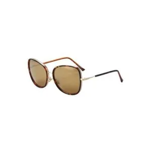 Chic Alloy Match Big Frame Flecky Sunglasses For Women - Light Brown