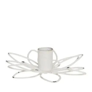 Chic Antique lysestage blomst - Hvid antique - 2 størrelser