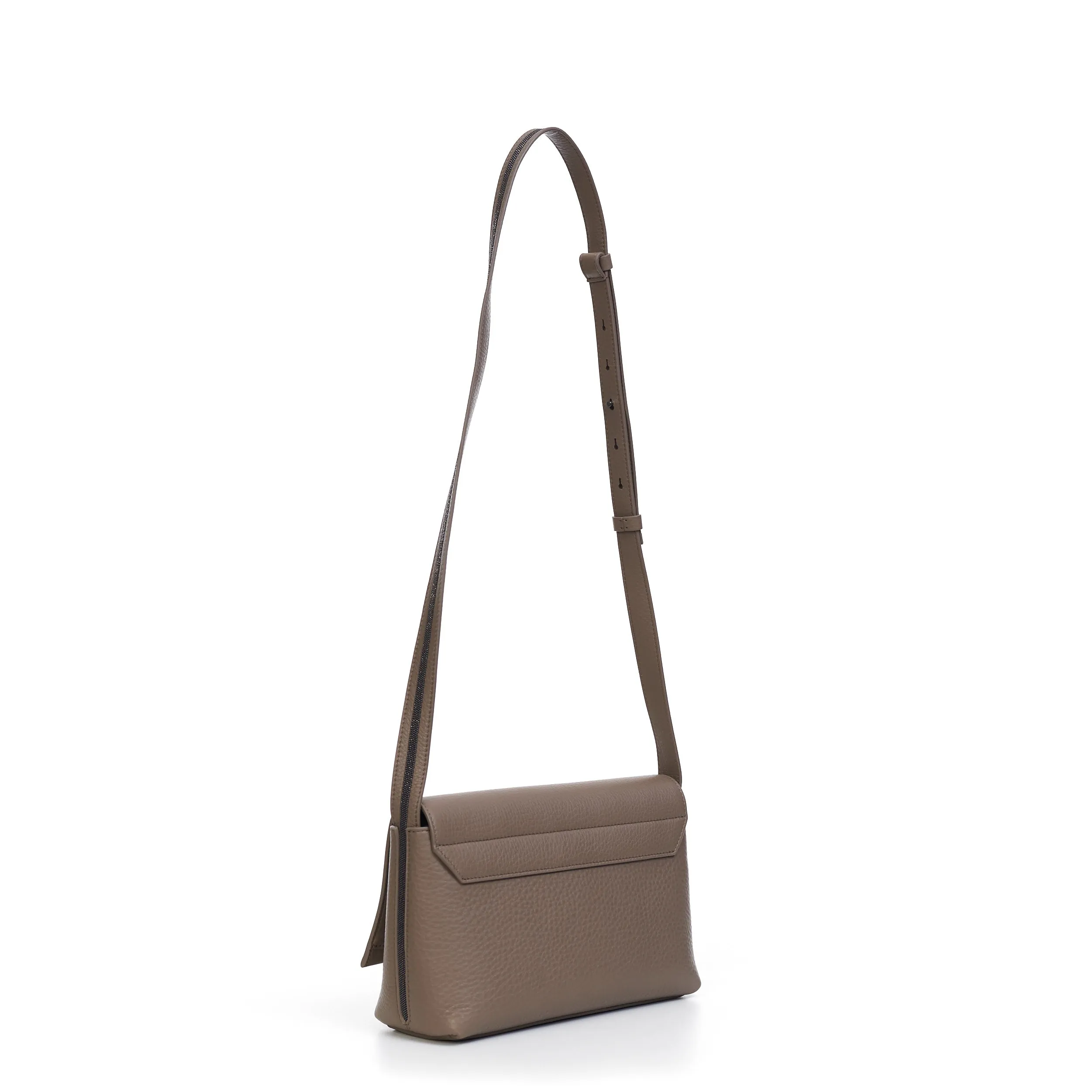 City Satchel Bag With Monili Beading In Leather