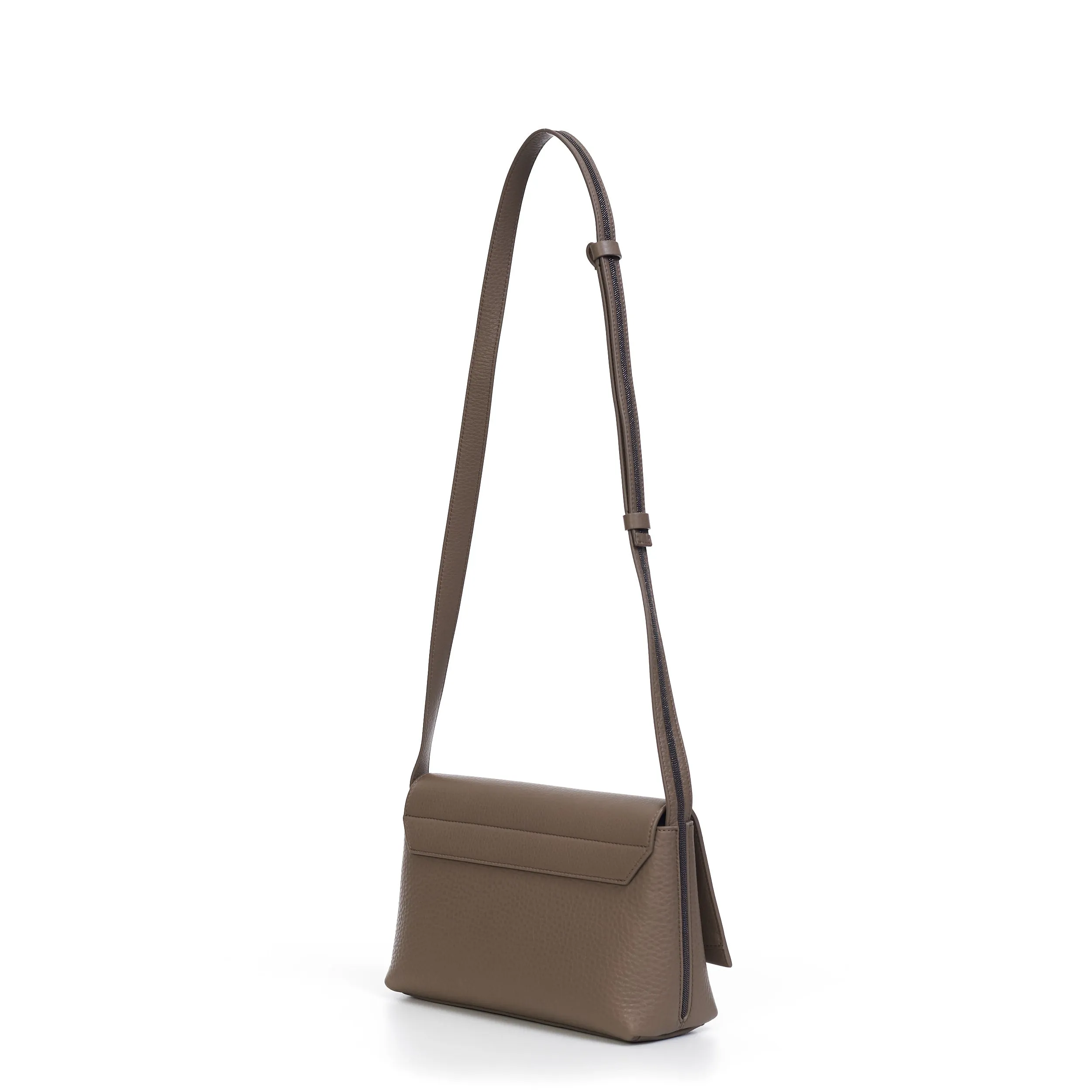 City Satchel Bag With Monili Beading In Leather