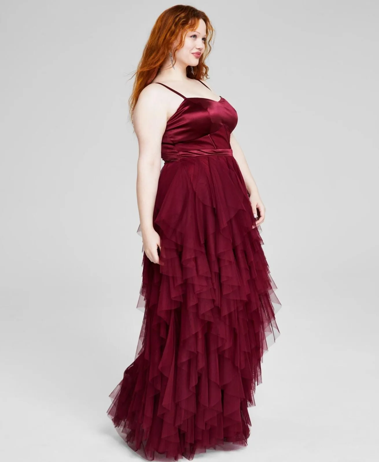 City Studios Womens Trendy Plus Size Corset-Bodice Prom Gown Dress 5892QM2PD1
