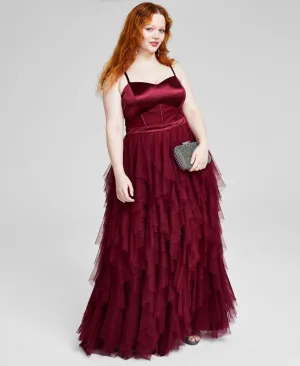 City Studios Womens Trendy Plus Size Corset-Bodice Prom Gown Dress 5892QM2PD1
