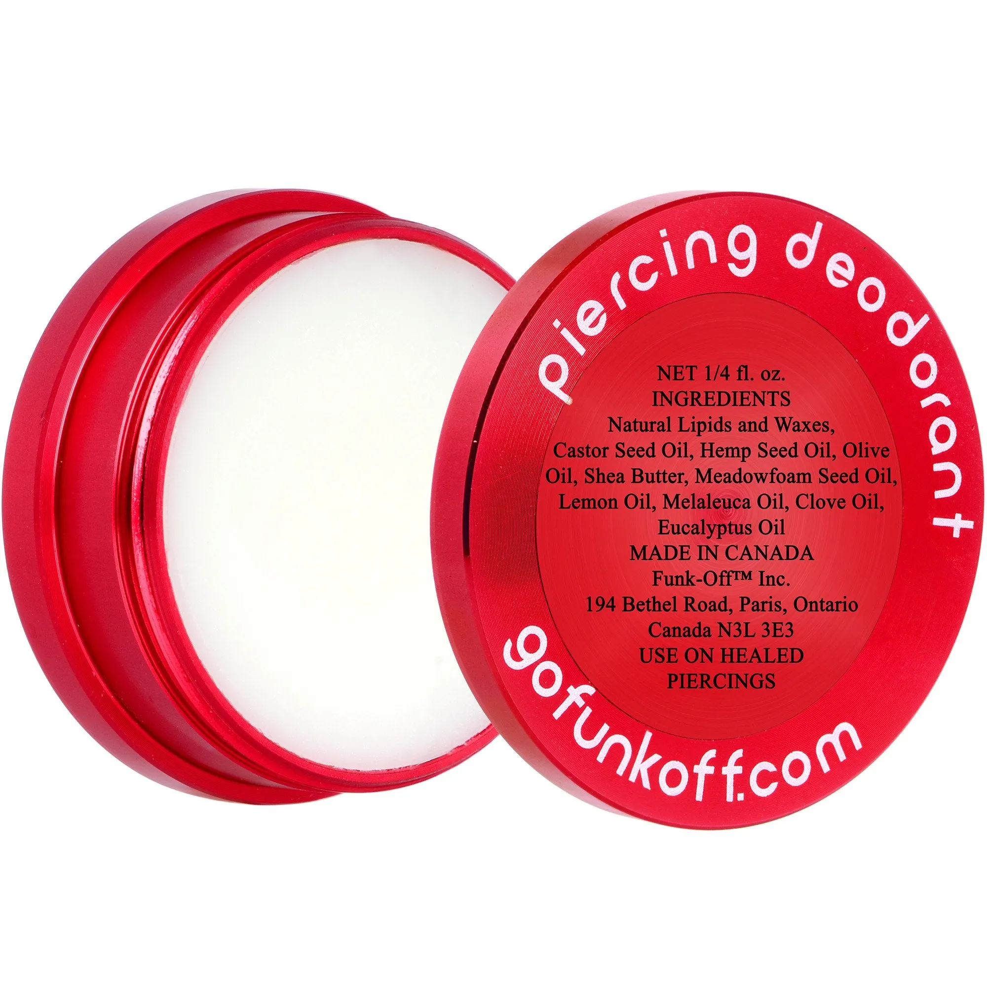 Clear Gem Red Funk-Off Piercing Deodorant