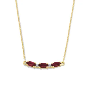 Collier avec motif - Or Jaune et Blanc, Diamants et Rubis (065530/RA)