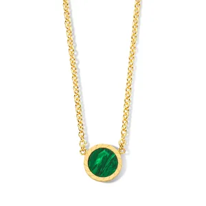 Collier avec motif - Or Jaune et Malachite (067084D)