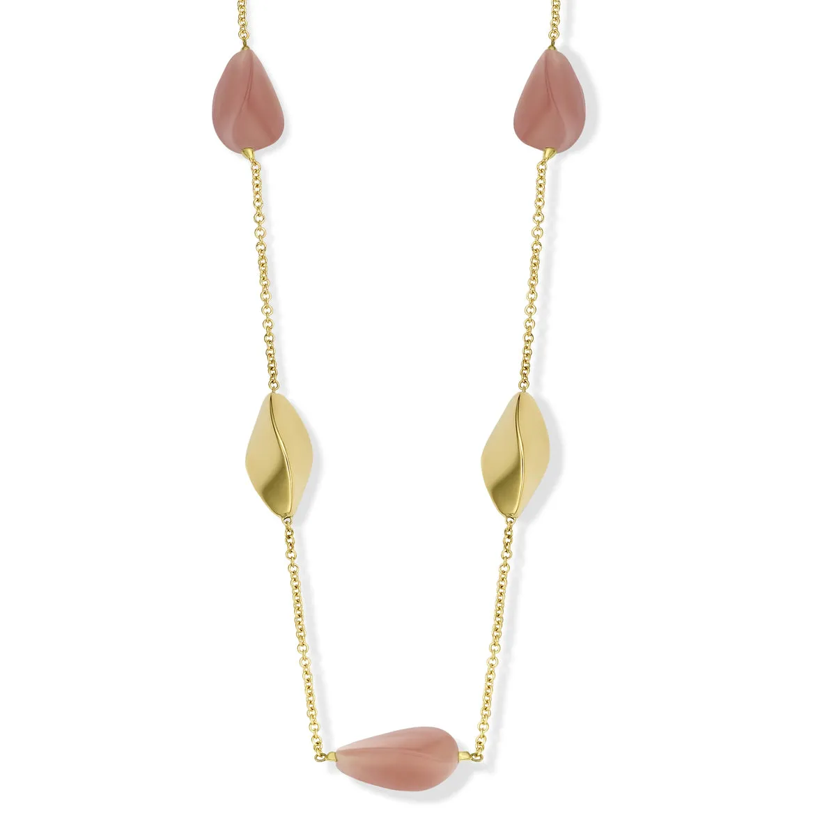 Collier avec motifs - Or Jaune , Calcédoine abricot (061375/X)