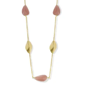 Collier avec motifs - Or Jaune , Calcédoine abricot (061375/X)