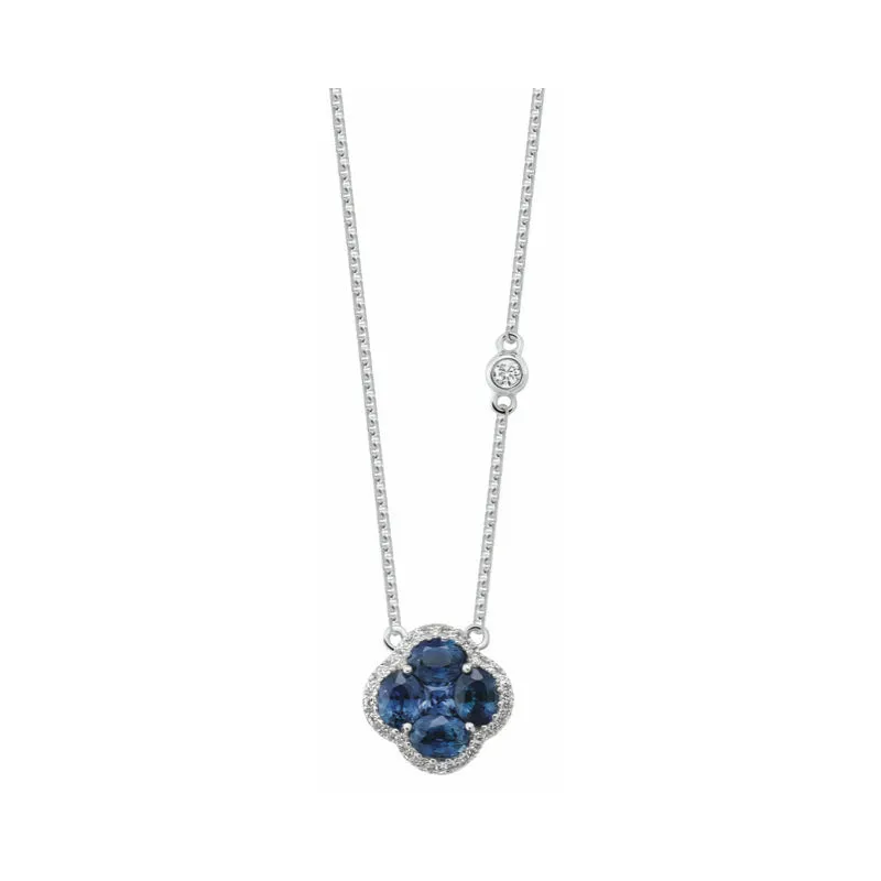 Collier Garel Nénuphar - Or Blanc, Diamants (45CD14SG)