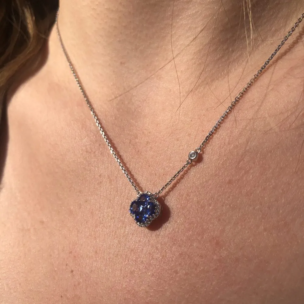 Collier Garel Nénuphar - Or Blanc, Diamants (45CD14SG)