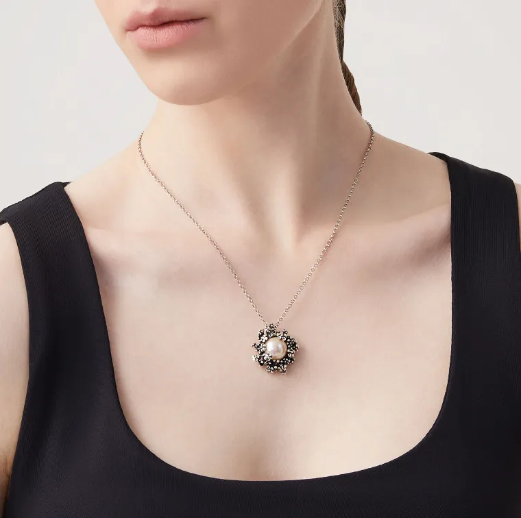 Collier Giovanni Raspini - Blossom, Argent et Perle rose (11937)