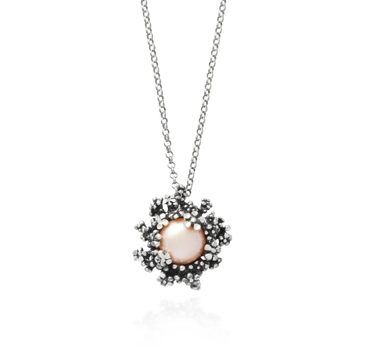 Collier Giovanni Raspini - Blossom, Argent et Perle rose (11937)
