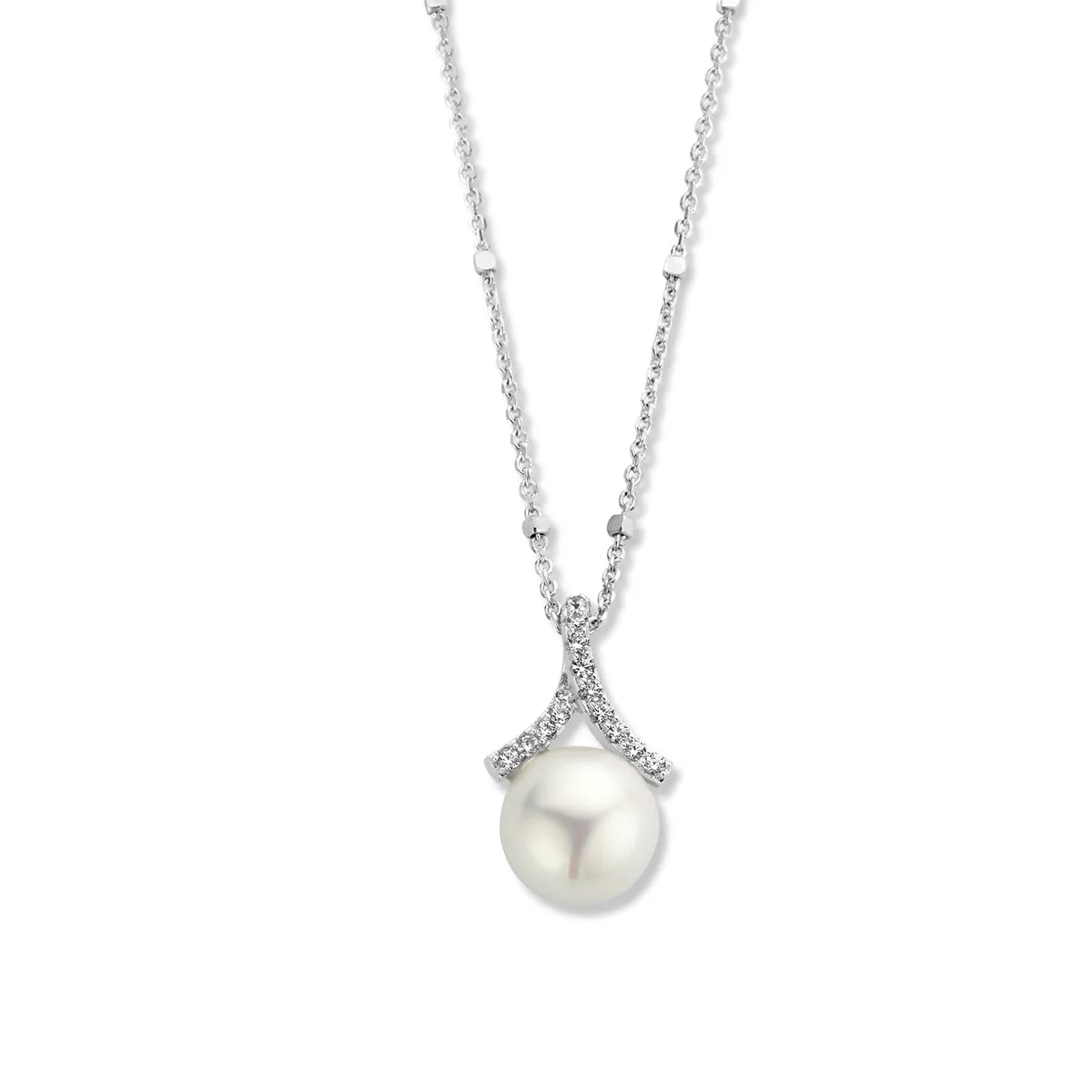 Collier Naiomy - Argent, perles (N2M52)