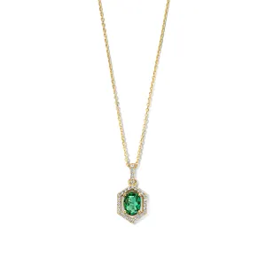 Collier Naiomy - plaqué or et zircons verts (N3U70)