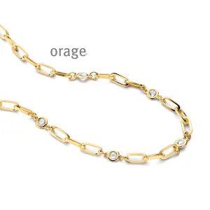 Collier Orage - Plaqué Or et Zircons, Maille Forçat Large (AS121)