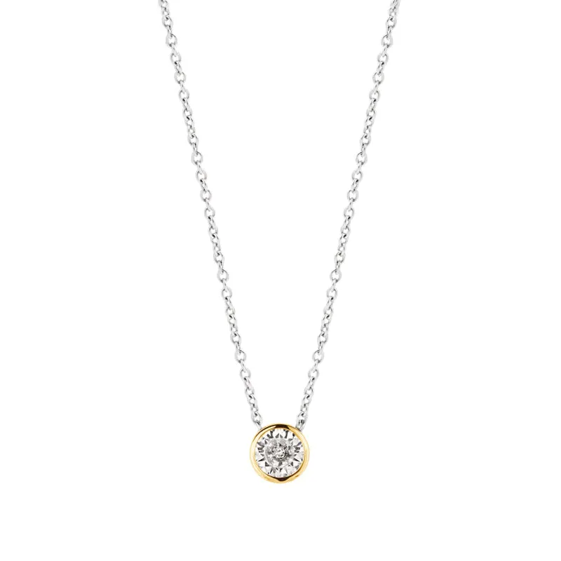 Collier TI SENTO - Argent Bicolore, zircons (3845ZY)