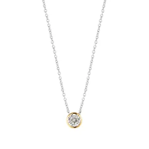 Collier TI SENTO - Argent Bicolore, zircons (3845ZY)