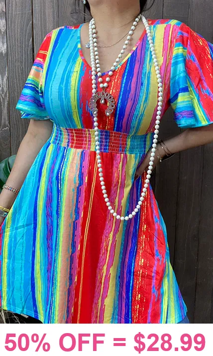 Colorful Beautiful Trendy Striped Dress