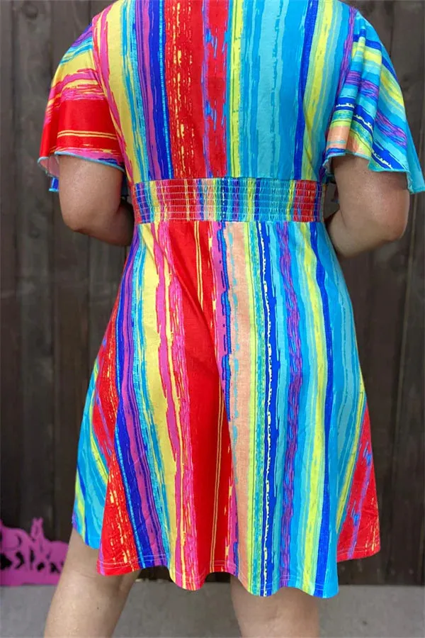 Colorful Beautiful Trendy Striped Dress