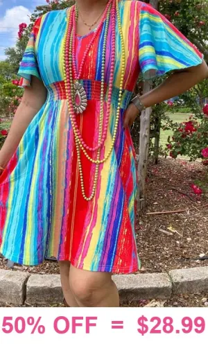 Colorful Beautiful Trendy Striped Dress