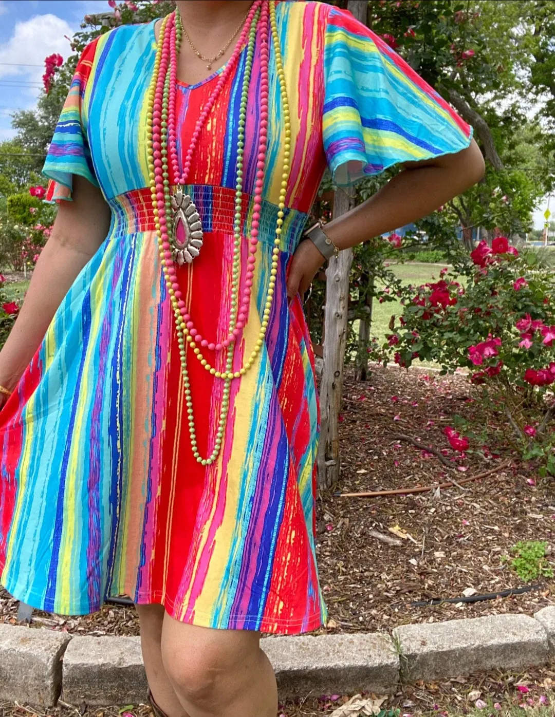 Colorful Beautiful Trendy Striped Dress