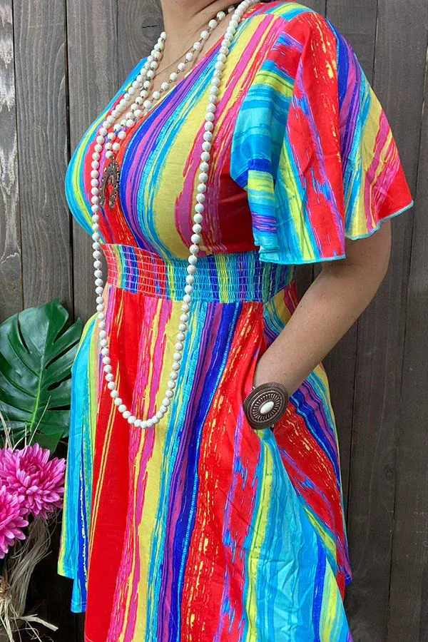 Colorful Beautiful Trendy Striped Dress