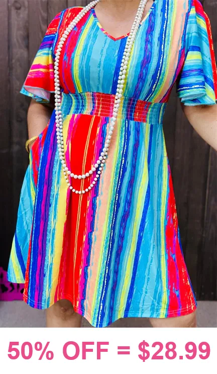 Colorful Beautiful Trendy Striped Dress