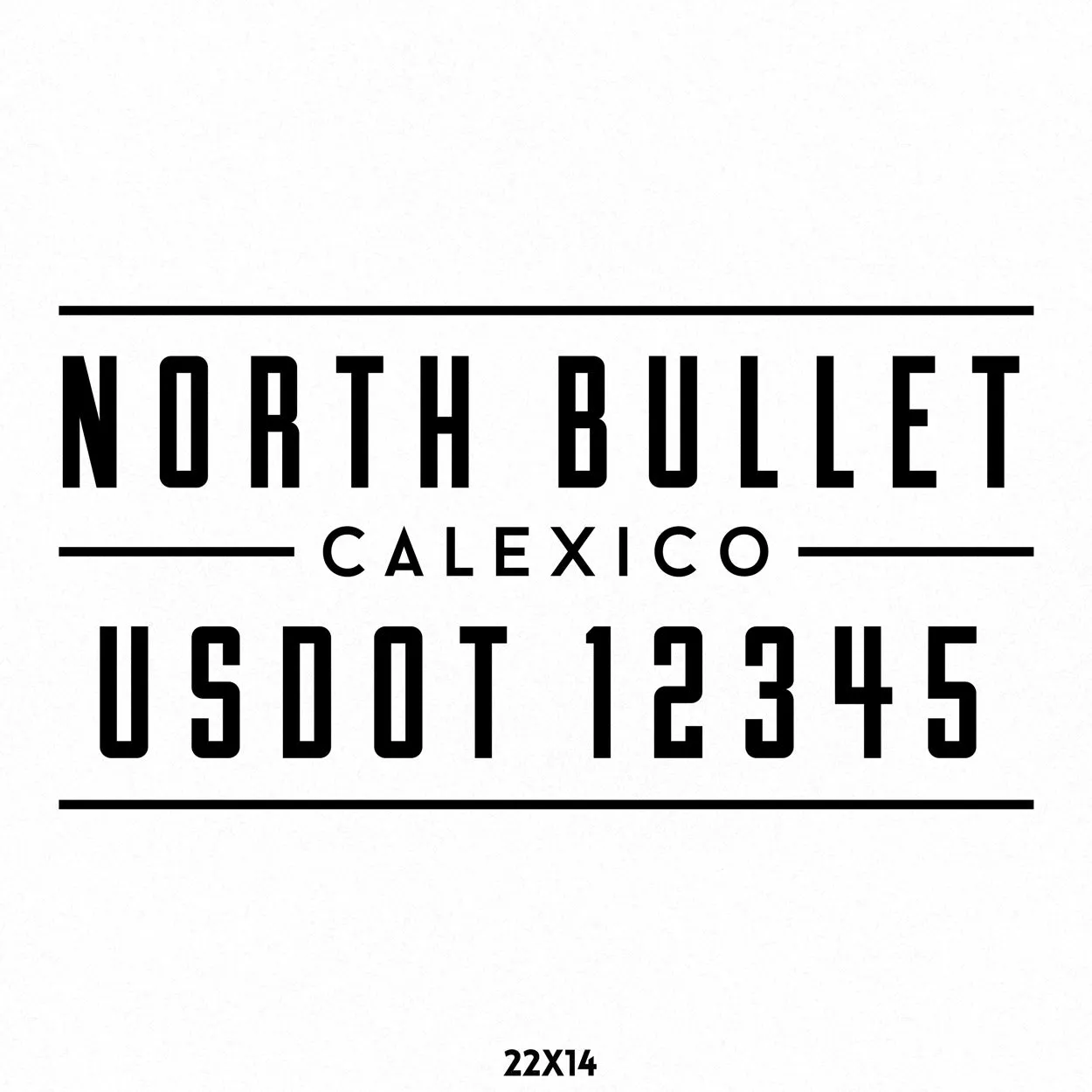 Company Name Truck Decal, USDOT, 2 Pack