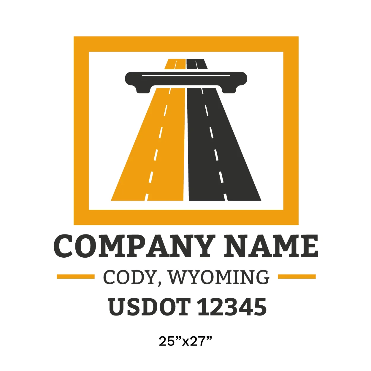 Company Name Truck Door Decal (USDOT), 2 Pack