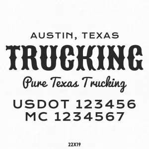 Company Truck Door Lettering With US DOT & MC Decal Sticker, 2 Pack