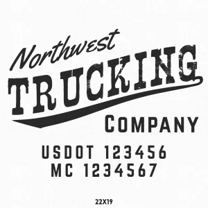 Company Truck Door Lettering With US DOT & MC Decal Sticker, 2 Pack