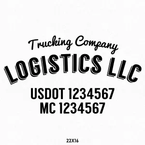 Company Truck Lettering With US DOT & MC Decal Sticker, 2 Pack