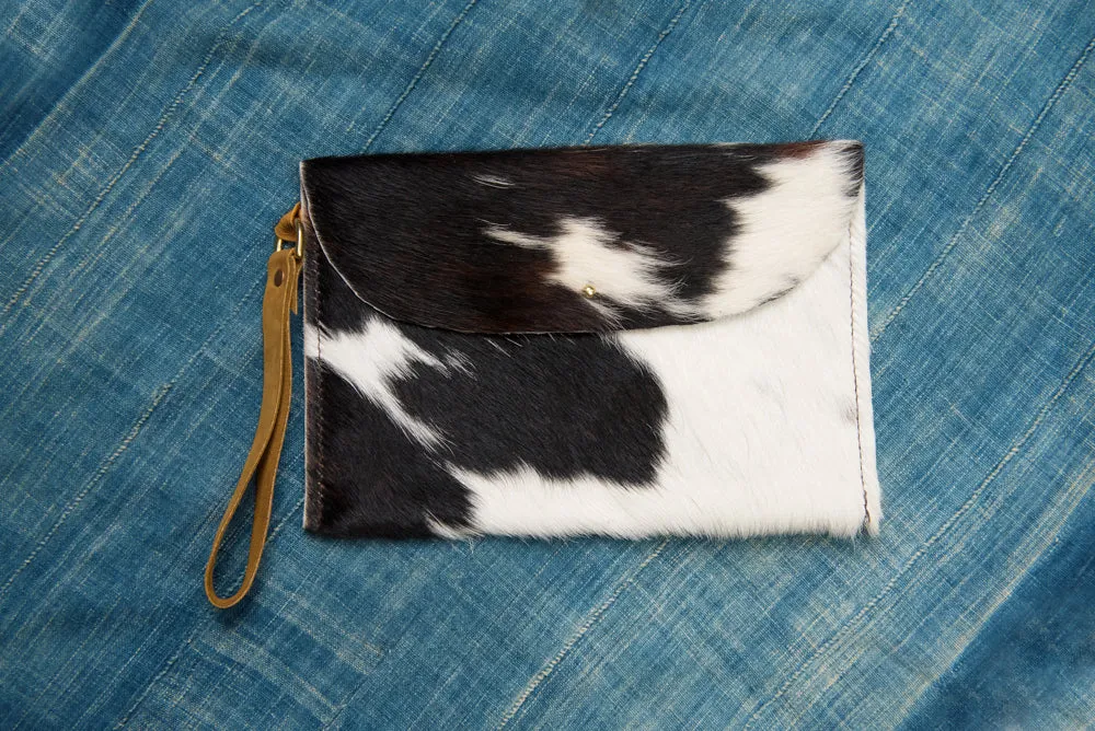 Cowhide Leather Wristlet