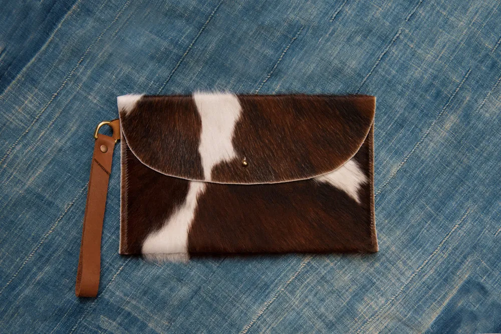 Cowhide Leather Wristlet
