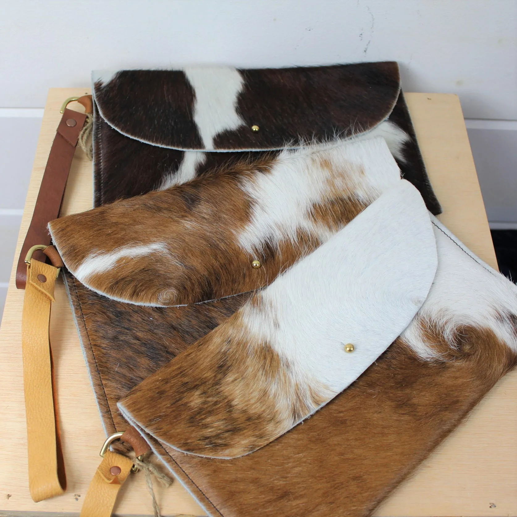 Cowhide Leather Wristlet