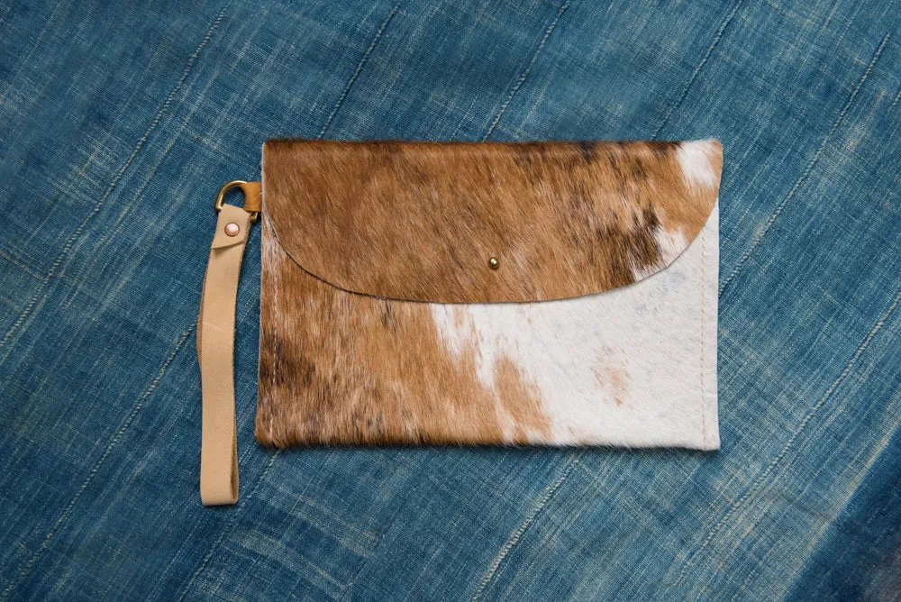 Cowhide Leather Wristlet