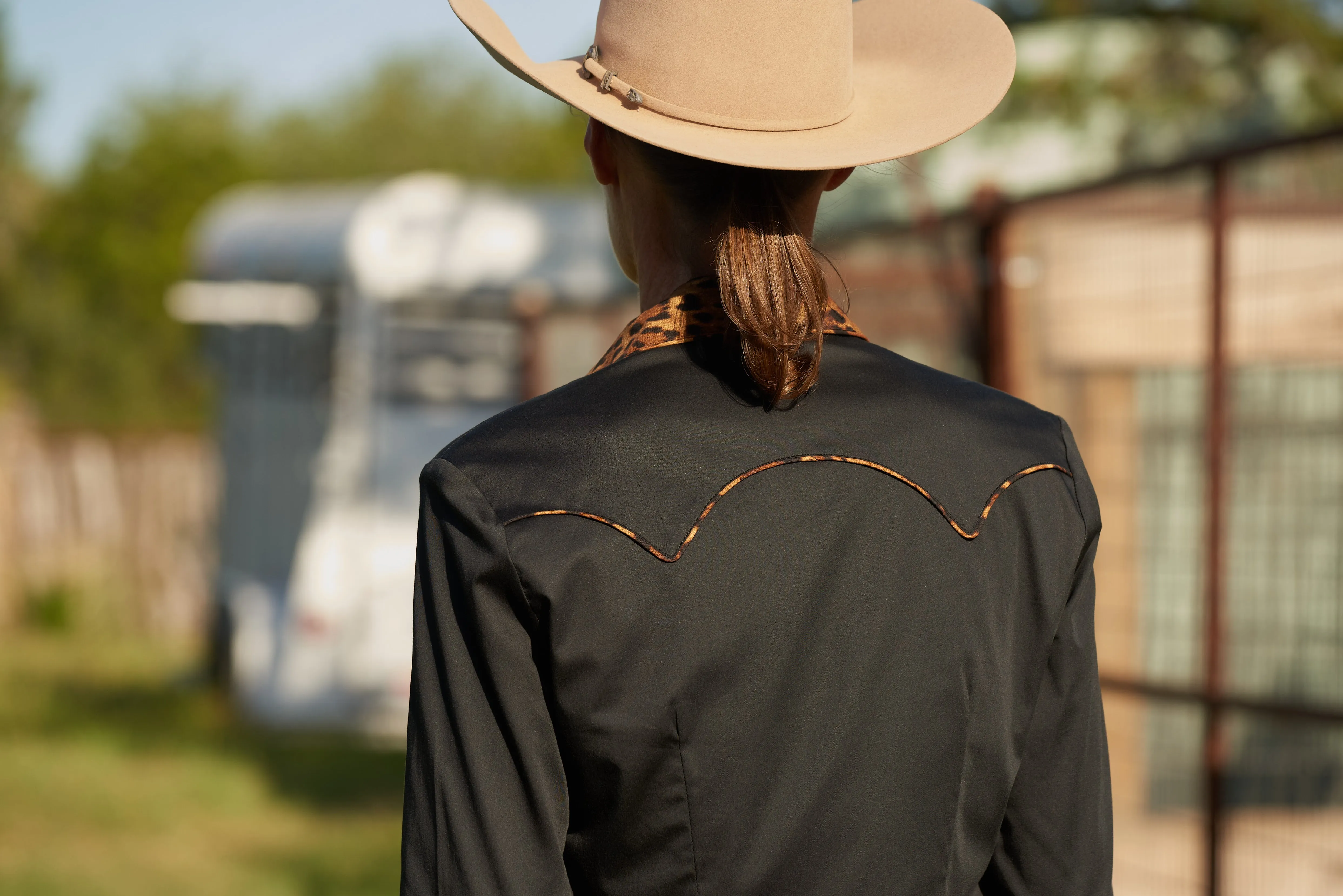 CR Western Pro Wild About Leopard Black Stretch Cotton Sateen - FINAL SALE