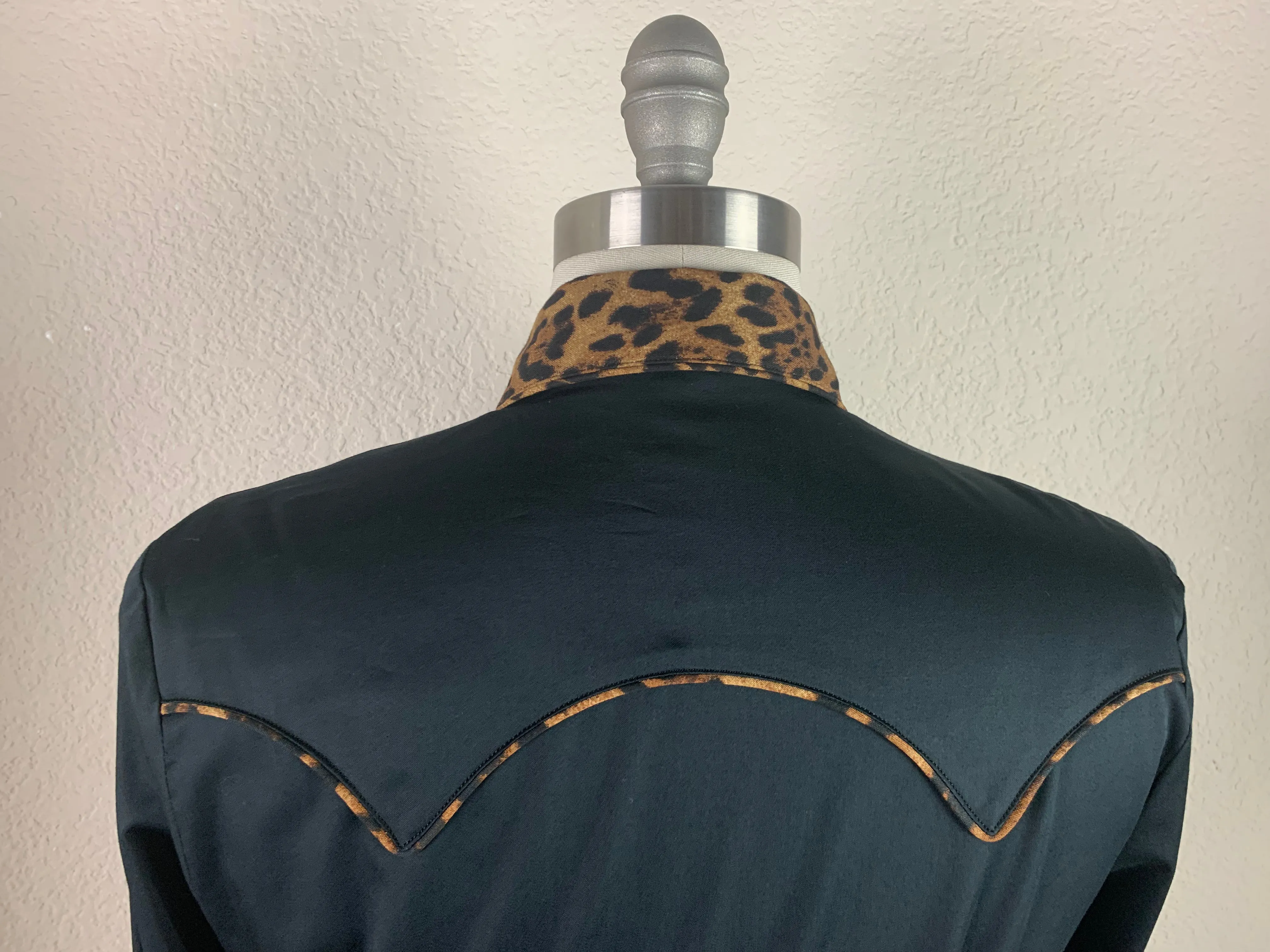 CR Western Pro Wild About Leopard Black Stretch Cotton Sateen - FINAL SALE