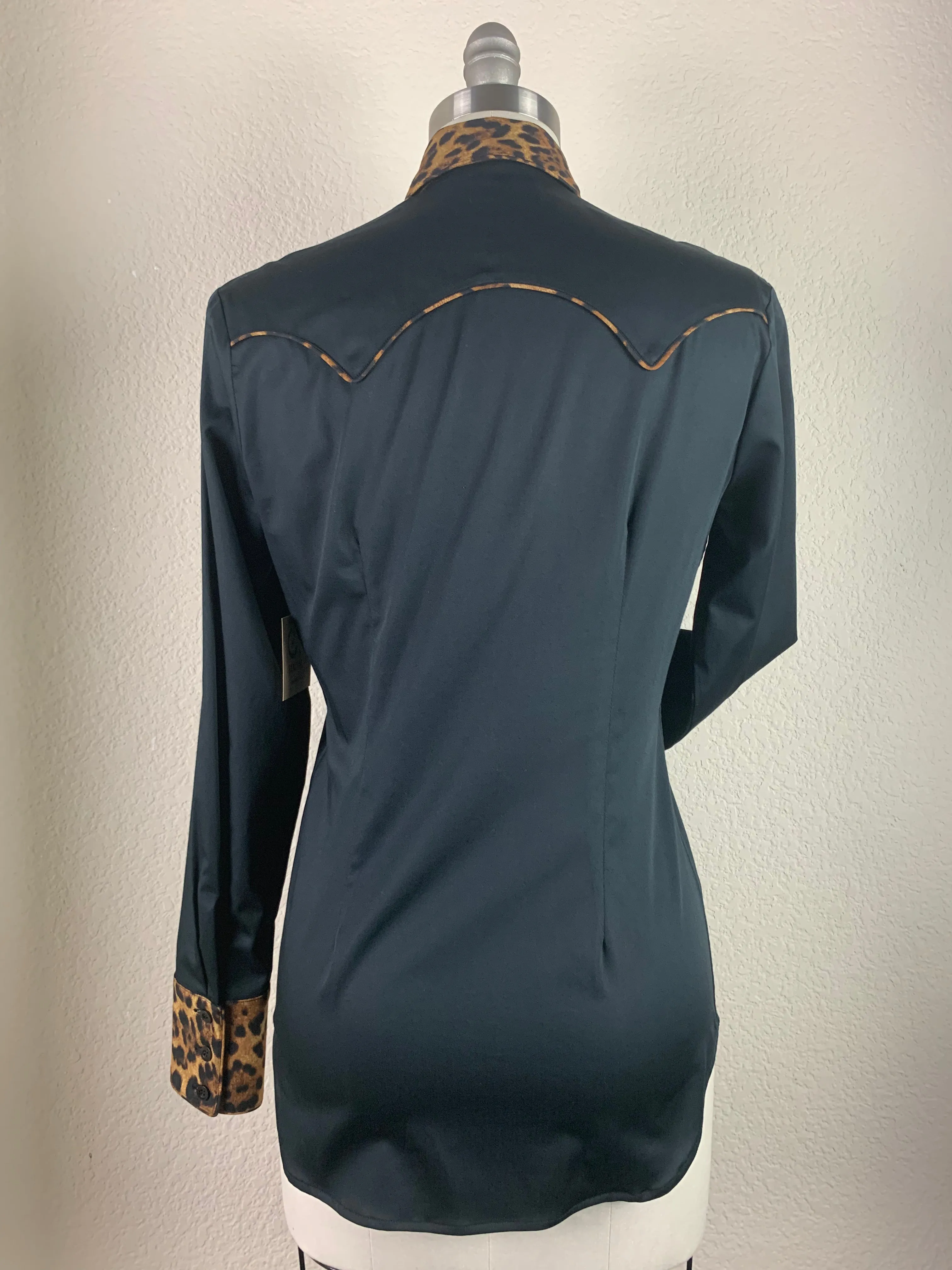 CR Western Pro Wild About Leopard Black Stretch Cotton Sateen - FINAL SALE