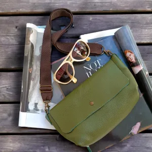 Cross Body Leather Handbag - Claudia Olive
