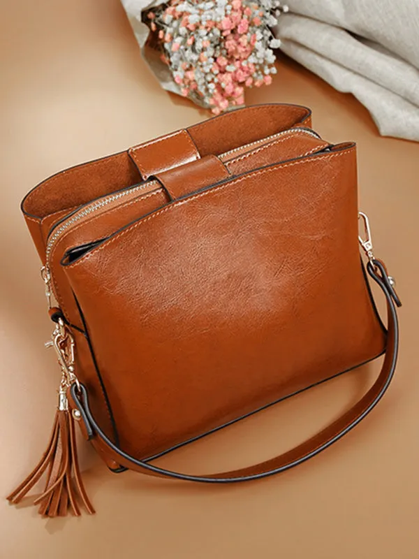 Crossbody Retro Fringed Bucket Bag