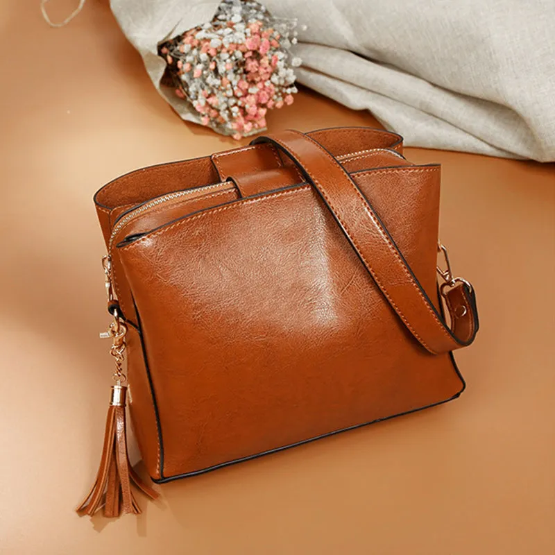Crossbody Retro Fringed Bucket Bag