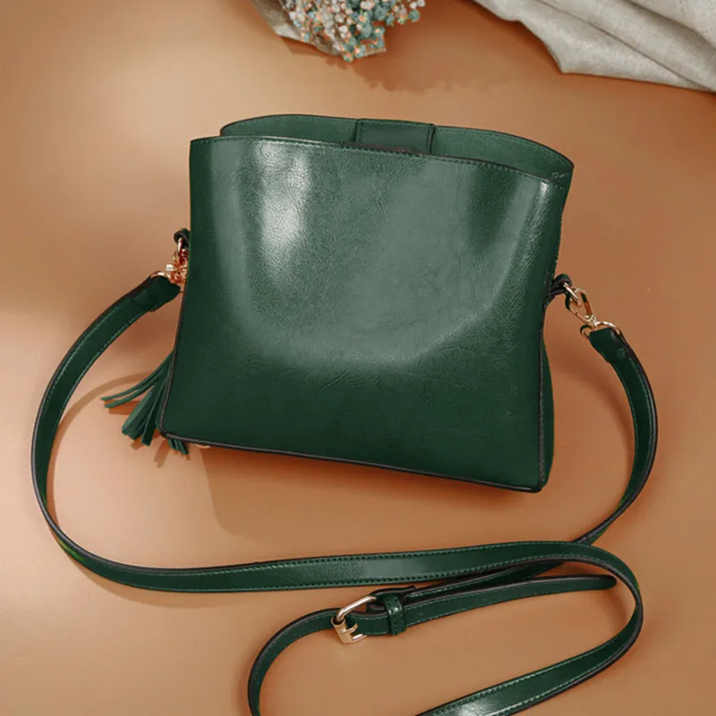 Crossbody Retro Fringed Bucket Bag