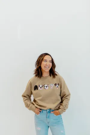 Custom Embroidered Sweatshirt | Tan