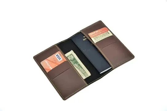 Customized Tote Bag and Passport Cover - Brown