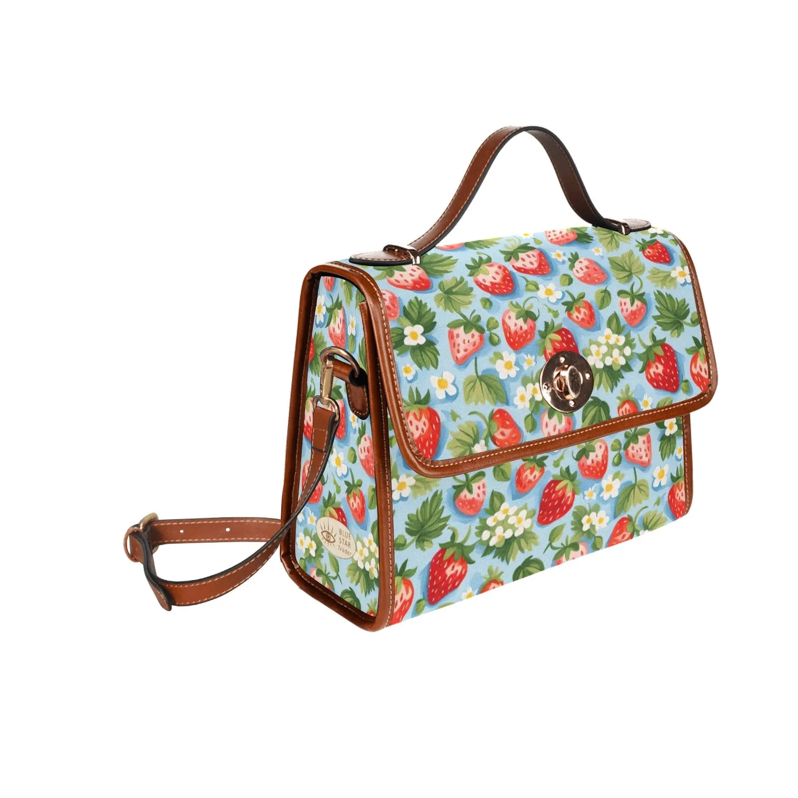 Cute Pastel Blue Strawberries Purse
