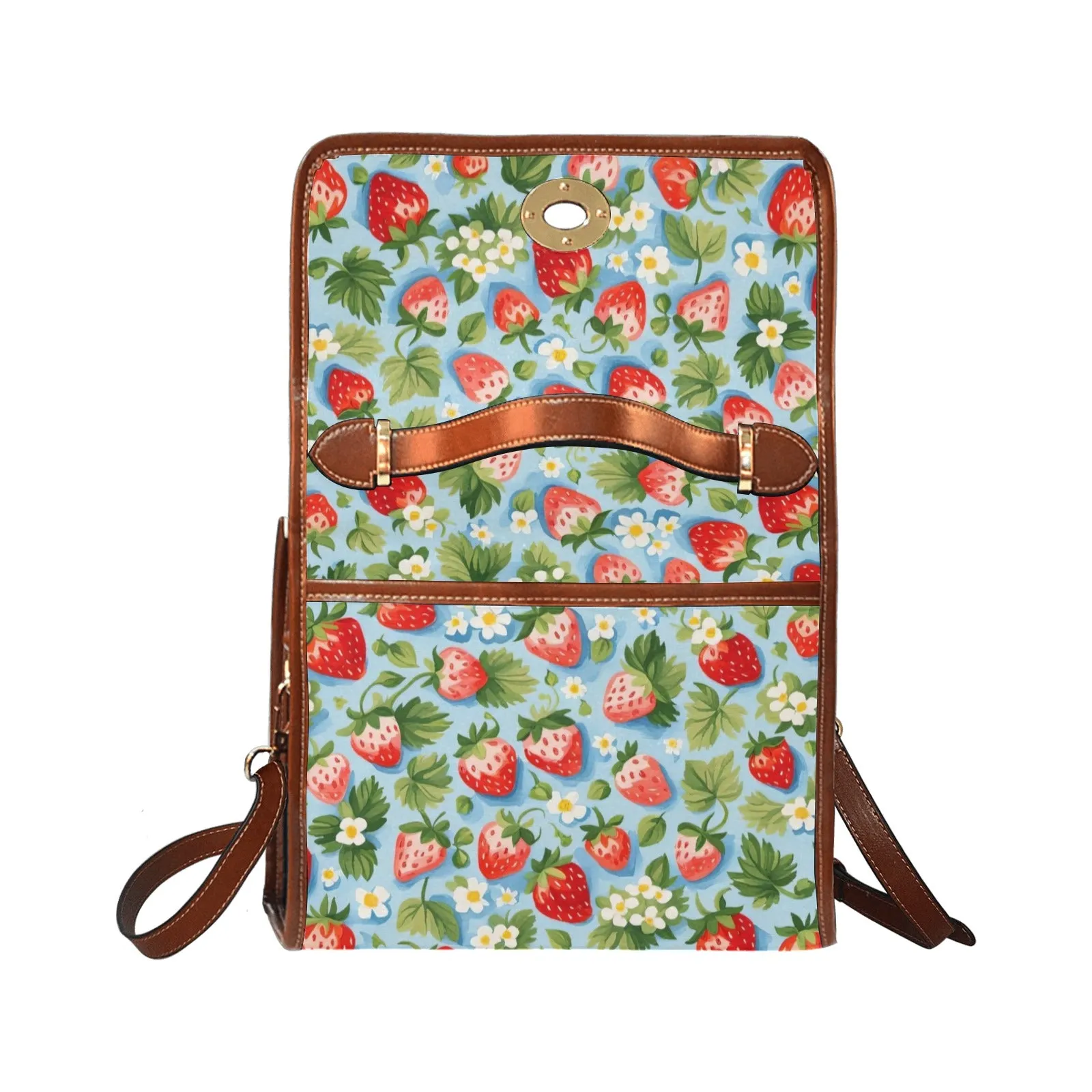 Cute Pastel Blue Strawberries Purse